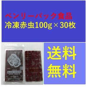 ベンリーパック食品 冷凍赤虫100g×30枚 メダカ、金魚、熱帯魚の餌