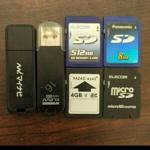 USBメモリ2個SDカード3個microSDカード1個