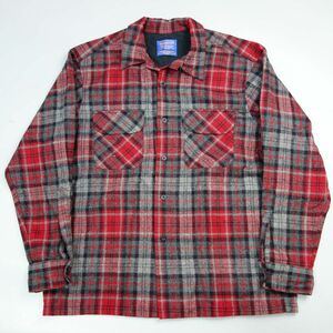 00s PENDLETON ペンドルトン メキシコ製 開襟ウールチェックシャツ L メンズ