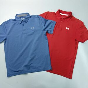 美品 2点おまとめ アンダーアーマー ストレッチ 吸水速乾 半袖ポロシャツ メンズ M ゴルフウェア スポーツウェア