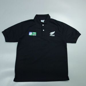 ラグビーワールドカップ RWC ニュージーランド代表 オールブラックス ポロシャツ ラガーシャツ 黒 メンズ L