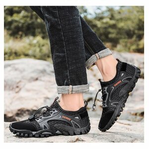  marine shoes men's aqua shoes shoes outdoor light weight comfortable mesh floral print drainage function water land both for river playing 27.5cm black 