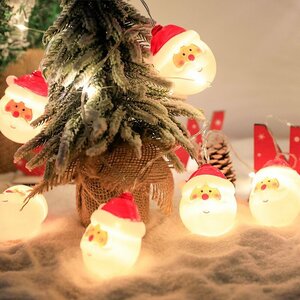 雰囲気作る LEDイルミ サンタクロース LEDイルミネーション クリスマスライト LEDライト 電池式 20球 3m 飾り 雑貨 長寿命 オーナメント