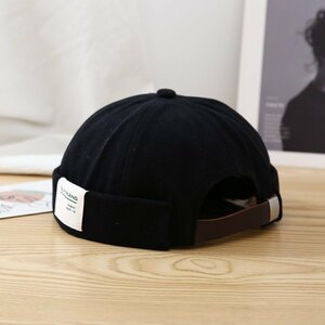 デニム セーラーハット 帽子 バケットハット ロール 漁師帽 メンズ レディース 100%綿 カジュアル 復古 ブラック