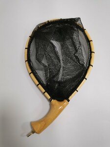 .. fishing . material made landing net scoop net sphere net crank steering wheel wood Raver net fly fishing carrying 