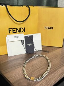 FENDI パラジウム＆ゴールドカラー ネックレス　ズッカ　定価81,400円