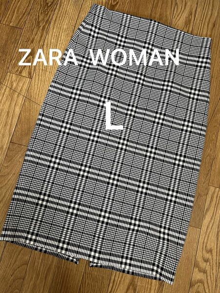 ZARA チェック タイトスカート　L