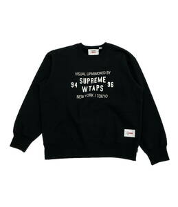 Supreme x WTAPS Crew neck sweat クルーネック スウェット ブラック SIZE Ｍ シュプリーム ダブルタップス 店舗受取可