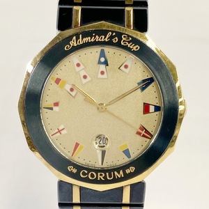 [ Junk!] [1 jpy start!]CORUM 99.810.31 V-52 520517 Admiral's Cup gun blue quartz wristwatch [ operation not yet verification ]