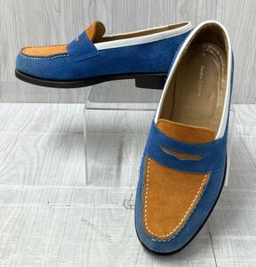 Hender Scheme エンダースキーマ typical color exception loafer コインローファー サイズ5 オレンジ × ブルー 約27.5cm