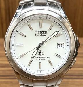 CITIZEN シチズン ATTESA アテッサ H410-T007627 電波ソーラー アナログ ホワイト文字盤 腕時計