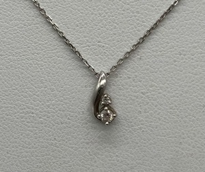 [ box attaching ]VENDOME Vendome K18WG 40cm 2.0g diamond attaching necklace white gold 