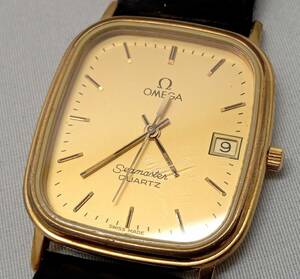 ジャンク OMEGA オメガ SeaMaster シーマスター 196.0267 デイト ゴールド色 クォーツ 不動品