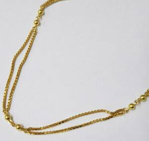 [ чистка settled ]K18 полная масса примерно 5.5g примерно 40cm 2 -слойный venechi Anne дизайн Gold колье 