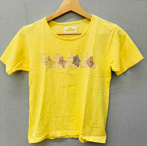 BABY PINK HOUSE baby pink house baby Kids short sleeves T-shirt P057TUAL D yellow animal LL size 