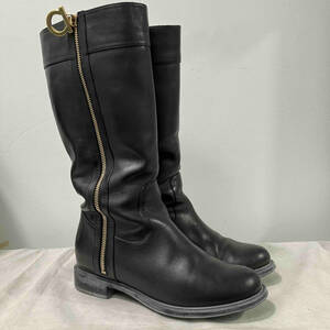 Salvatore Ferragamo zip long boots ジップ ロング ブーツ ブラック SIZE 6 サルバドール フェラガモ