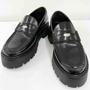 1 start 1 jpy start CELINE Celine bar key pe knee tea n key Loafer size 41 Trio mf moccasin thickness bottom leather 