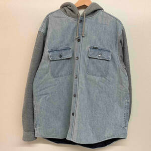 Supreme FLEECE HOODED DENIM SHIRT BLUE シュプリーム フリース フーデッド デニム シャツ ブルー サイズL