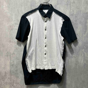 COMME des GARCONS SHIRT フロント切替シャツ 半袖シャツ ネイビー ホワイト サイズM コムデギャルソンシャツ