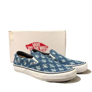 VANS × Supreme Slip-On Hole Punch Denim Blue size 28.5cm スリップオンホールパンチ デニム ブルー 箱有 バンズ × シュプリーム