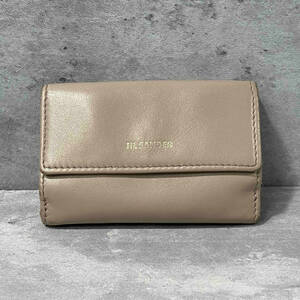 JIL SANDER LEATHER LOGO WALLET BEIGE 三つ折り財布 ジルサンダー 店舗受取可