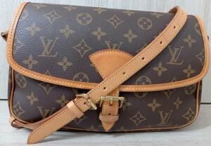 AI鑑定済 LOUIS VUITTON ルイ・ヴィトン モノグラム M42250 ソローニュ ブラウン ショルダーバッグ レディースバッグ 保存袋付 店舗受取可