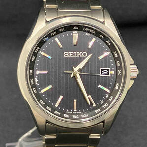 ☆当店保証付 箱あり SEIKO セイコー セイコーセレクション SBTM287 7B75-0AA0 電波ソーラー メンズ腕時計 ブラック×シルバーの画像1