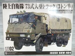 未組立　プラモデル アオシマ 1/35 73式大型トラック SKW-464 ミリタリーモデルキットシリーズ No.2