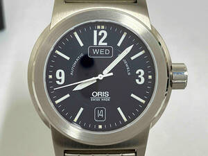 【希少モデル】ORIS／ビッグクラウン 635 7700 NIM／裏蓋スケルトン自動巻き腕時計／SSブレス／文字盤黒 店舗受取可