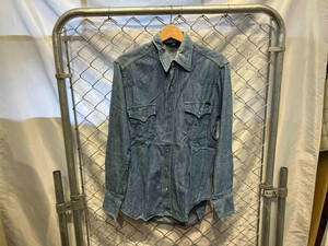 古着 70s Sears WESTERN DENIM SHIRT デニムウエスタンロングシャツ シアーズ S 店舗受取可