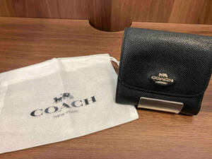 COACH コーチ 二つ折り財布 保存袋有り ブラック カードポケットあり