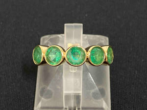 K18|5P emerald 2.1ct ring |13 number |5.2g| ring store receipt possible 