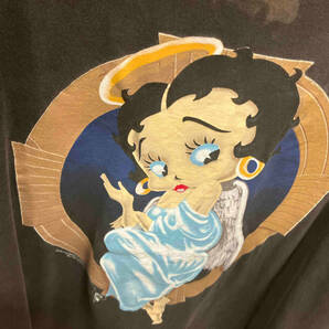 Betty Boop ベティ・ブープ 半袖Tシャツ ブラック キャラクター 90s 1994年、USA製 シングルステッチ 右肩穴・正面汚れ有り メンズ XXLの画像3