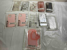 SHEIN シーイン　iPhone12.12Proスマホケース11こセット　花柄　ピンク　無地_画像1