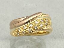 K18／＃11.5／D0.17ct／5.8g／ウェーブデザイン リング 店舗受取可_画像2