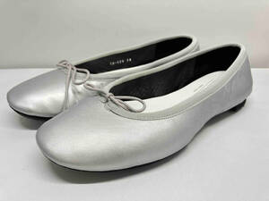TRAVEL SHOES by chausser TR-009 BALLET SHOES バレエシューズ フラットパンプス シルバー size39(約24.5cm) 参考定価22,000円 保管袋あり
