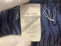 NO FEAR ノー・フィア メンズ シャツ 90s ネイビー ファイアーパターン メキシコ製 コットン 半袖 サイズL_画像4