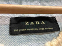 ZARA ザラ 半袖ダメージデニムシャツ サイズ不明 ライトブルー 青系 レディース 春夏秋_画像3