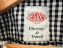 DANTON ダントン ブラック×ホワイト チェック サイズ42 半袖シャツ コットン L_画像6