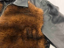 ERNEST W. BAKER /FAUX-FUR FRONT LEATHER JACKET /アーネストダブルベイカー/ラムレザー ジャケット/フロントファー /ブラック/冬_画像8