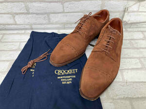 CROCKETT&JONES BYRON 9879X26X クロケット&ジョーンズ ドレスシューズ ストレートチップ スエード ブラウン メンズ サイズ 9D