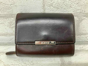 PORTER Horween Porter leather folding twice purse change purse . card inserting Brown men's condition consideration 