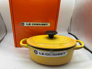LE CREUSETru Crew zeko cot oval saucepan horn low .. two-handled pot approximately 25cm yellow France 