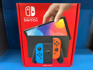1 jpy start Nintendo Switch( have machine EL model ) Joy-Con(L) neon blue /(R) neon red (HEGSKABAA)