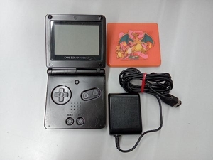 【動作確認済】GBA SP 本体 ゲームボーイアドバンスSP ブラック(充電器,ポケットモンスター アドバンスジェネレーション カバー付き)