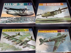 【未組立】イタレリ 1/72 レトロプラモデル 4機セット CANT ｚ501 / CG-4A HADRIAN / HE111Z-1 ZWILLING / ユンカースJu 機雷探索機