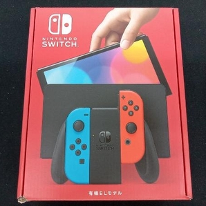 【未使用品】Nintendo Switch(有機ELモデル) Joy-Con(L)ネオンブルー/(R)ネオンレッド(HEGSKABAA)の画像1