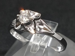 Pt900 Pm900 ダイヤモンド リング 指輪 プラチナ D0.16ct 3.4g #14 店舗受取可