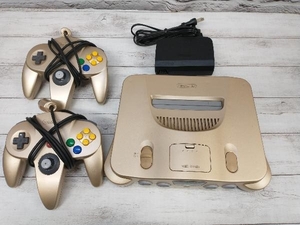 ジャンク 動作未確認 Nintendo64 ゴールド コントローラー2個付 通電のみ確認