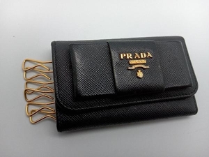 PRADA 86M 6連キーケース ブラック ゴールド金具